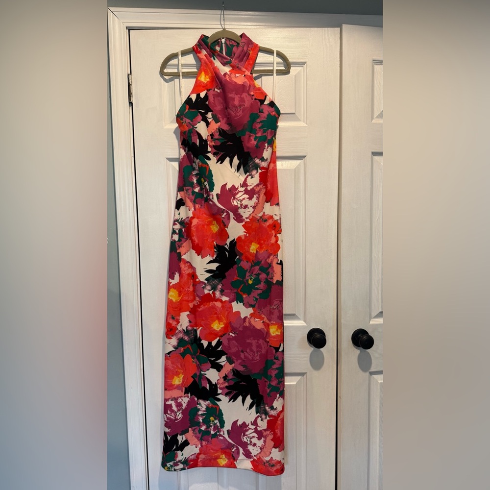 Rachel Roy Floral High Neck Maxi Dress